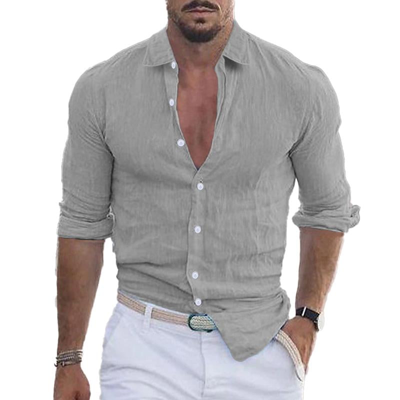 Casual Effen Overhemd Heren Lange Mouw – Elias