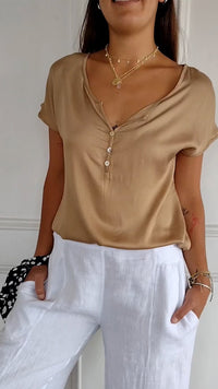Elegante V-hals Blouse voor Dames – Sophie