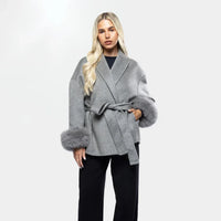 Dames winterjas faux fur elegant warm en getailleerd – Mirella