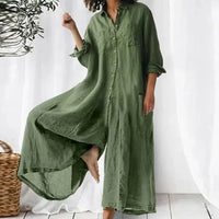 Linnen dames jumpsuit oversized luchtig stijlvol – Ruvina