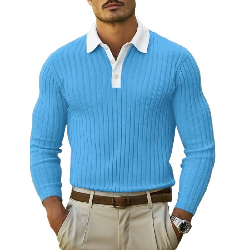 Heren slim-fit polo met colorblock design – Tobias