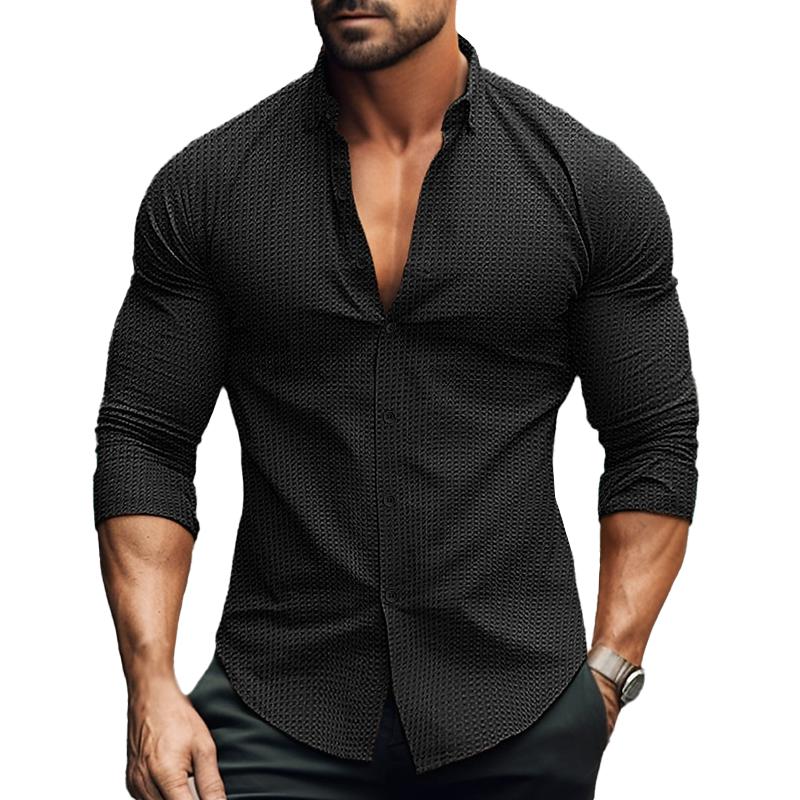 Casual Wafel Overhemd Heren Lange Mouw – Noah