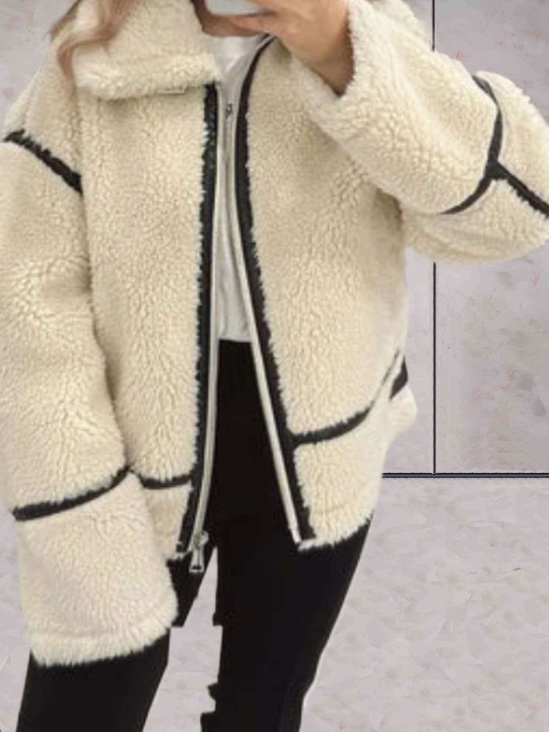 Oversized Fleecejas met Ritssluiting – Elena
