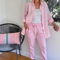Dames set linnen katoen los comfortabel stijlvol – Corellia