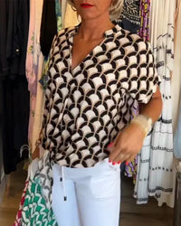 Dames top V-hals print casual comfortabel zomer – Meliora