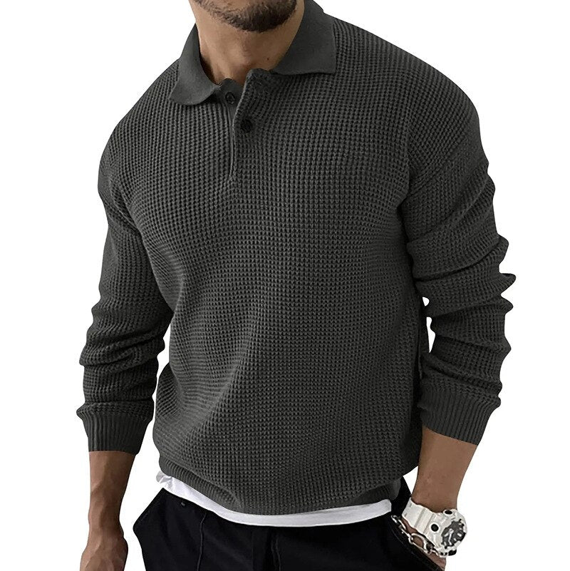 Comfortabele en stijlvolle lange mouwen polo – Florian