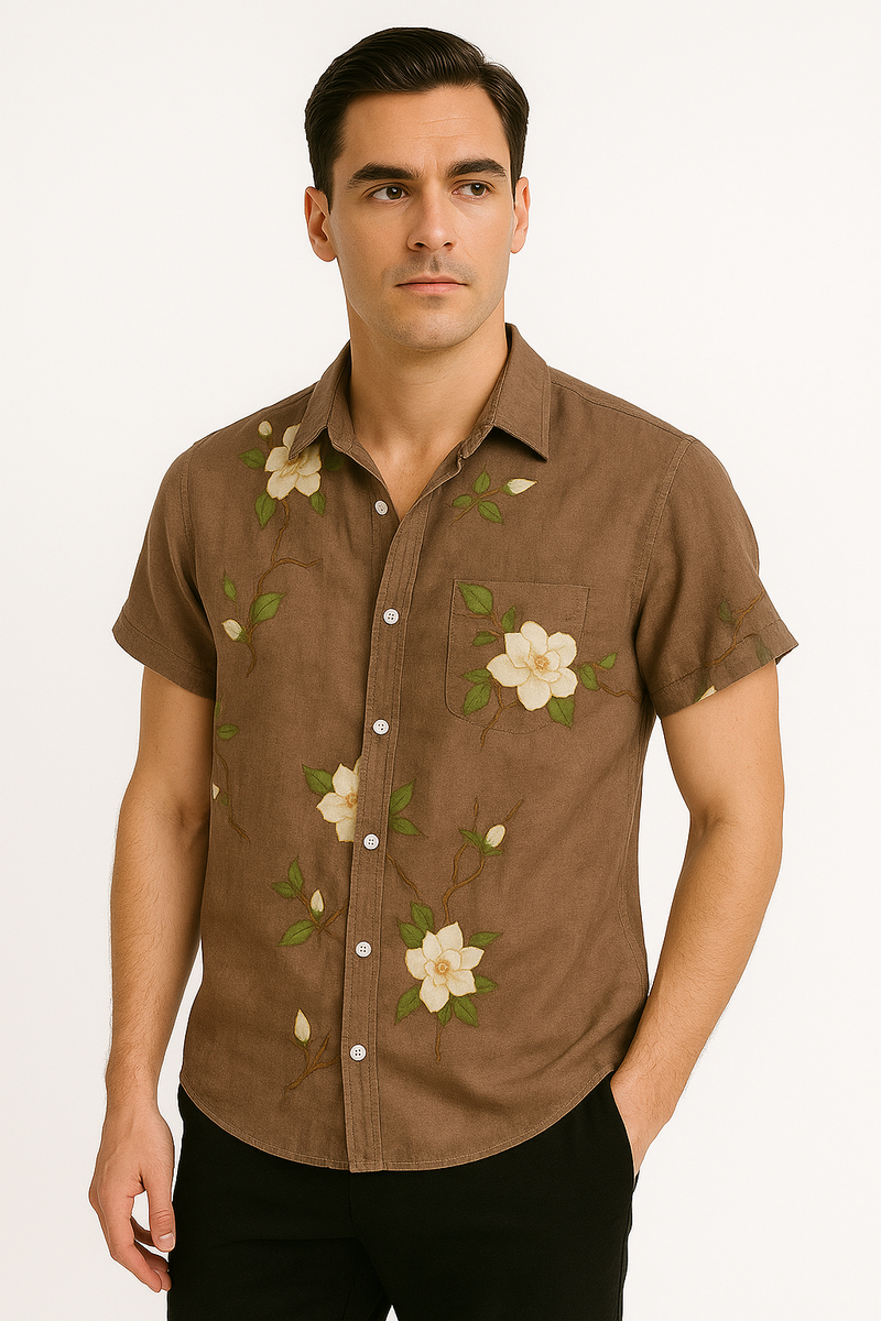 Heren Hawaii-overhemd met vintage bloemenprint – Luca