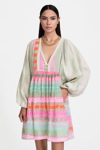 Boho katoenen maxi jurk met kleurrijk patroon – Yara