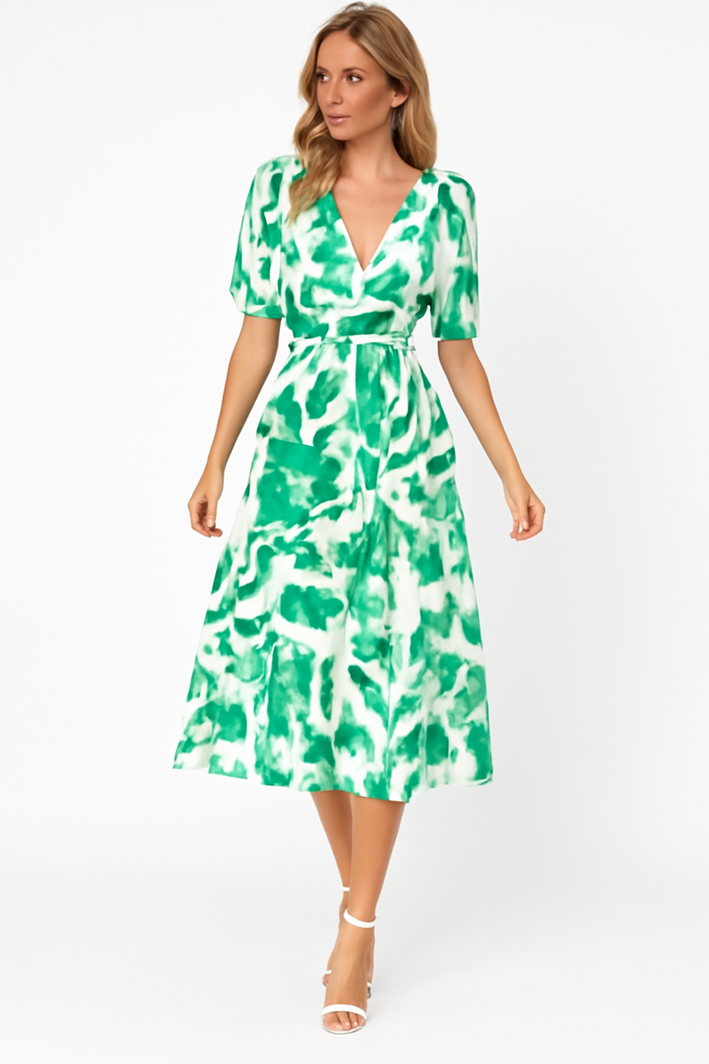 Zomerjurk van biologisch katoen in elegante stijl – Maristella