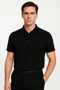 Heren Polo Shirt van Katoen en Hennep met Ruittextuur – George